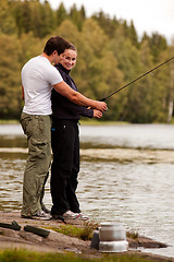 Image showing Man and Woman Fishing