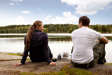 Image showing Man and Woman Camping