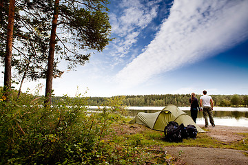 Image showing Camping by Lake