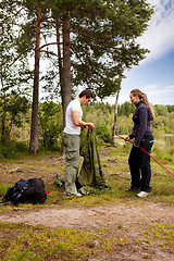 Image showing Setting up Tent