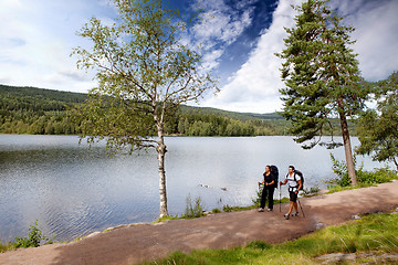 Image showing Camping by Lake