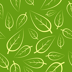 Image showing Fresh green leafs seamless pattern