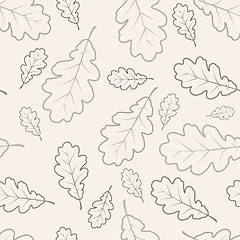 Image showing Oak leafs seamless pattern