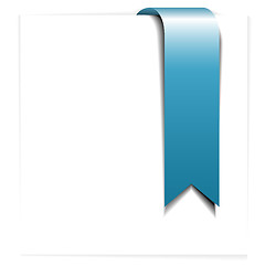 Image showing Fresh blue ribbon - bookmark