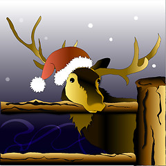 Image showing Deer Santa