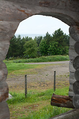 Image showing Wood through arch from log