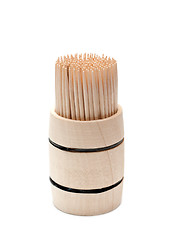 Image showing Birch of the toothpick in wooden cask