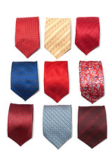 Image showing Varicoloured male ties