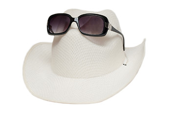 Image showing Hat and sunglasses on white background