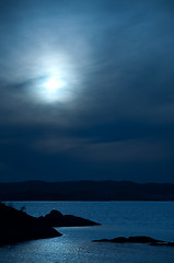 Image showing Ocean view in the moonlight