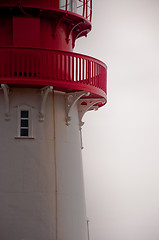 Image showing Red and white lighthouse