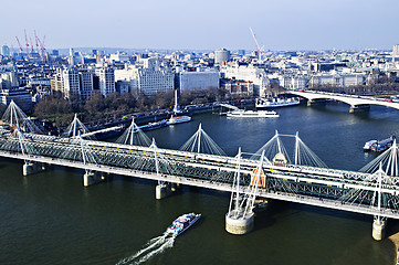 Image showing Hungerford Bridge seen from London Eye