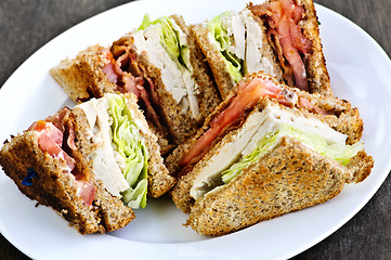 Image showing Club sandwich