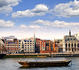 Image showing London skyline from Thames river