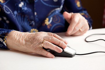 Image showing Elderly with Computer