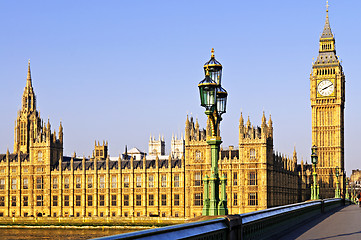 Image showing Palace of Westminster from bridge