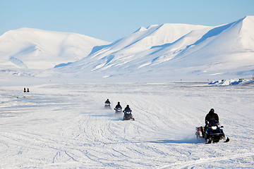 Image showing Snowmobile Travel