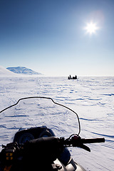 Image showing Snowmobile in Winter Landscape