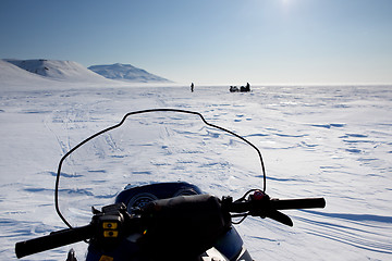 Image showing Snowmobile in Winter Landscape