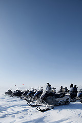 Image showing Snowmobile Trip