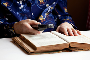 Image showing Elderly Woman Reading
