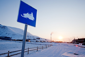 Image showing Snowmobile Sign Svalbard