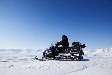 Image showing Snowmobile Winter Landscape