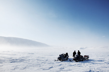 Image showing Snowmobile Winter Landscape