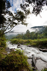 Image showing River with Hanging Bridge