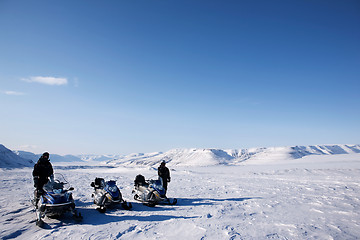 Image showing Snowmobile Winter Landscape