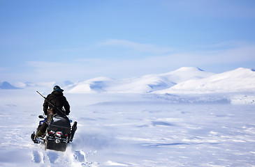 Image showing Winter Snowmobile Landscape