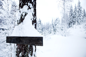 Image showing Winter Landscape - Blank Sign