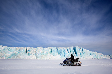 Image showing Glacier with Snowmobile