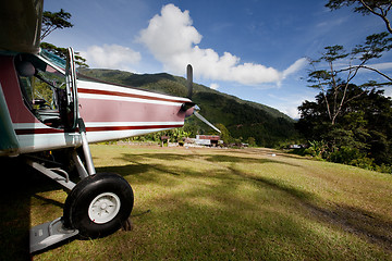 Image showing Airplane on Mountain Runway