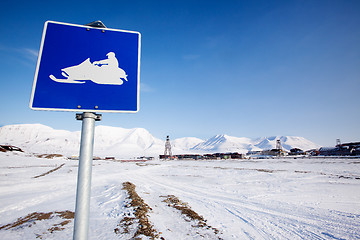 Image showing Snowmobile Sign