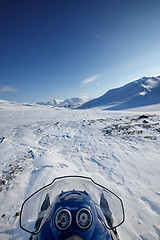 Image showing Snowmobile Winter Landscape