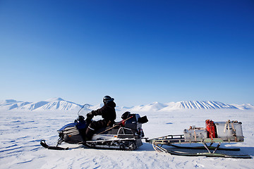 Image showing Snowmobile expedition