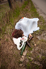 Image showing Sleeping in Ditch