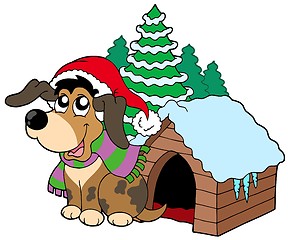 Image showing Cute Christmas dog