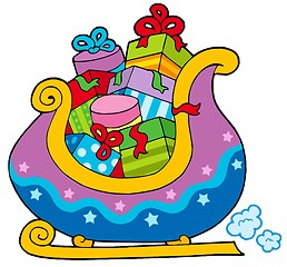 Image showing Christmas sledge full of gifts