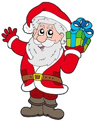 Image showing Santa Claus with Christmas gift