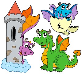 Image showing Cute dragons collection