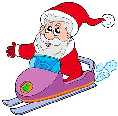 Image showing Santa Claus on scooter