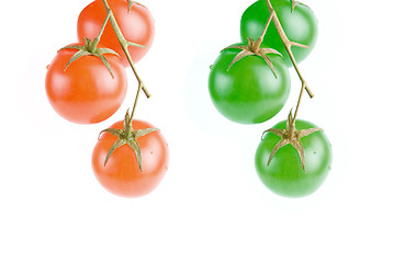 Image showing Red and green tomatoes