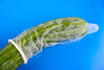 Image showing Cucumber in a condom