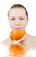 Image showing girl with orange