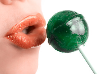 Image showing Green lollipop 