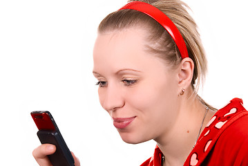 Image showing Girl  with mobile phone 