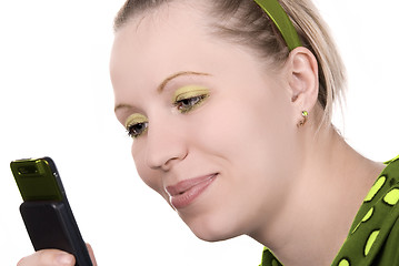 Image showing Girl with mobile phone 