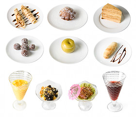 Image showing Set of desserts